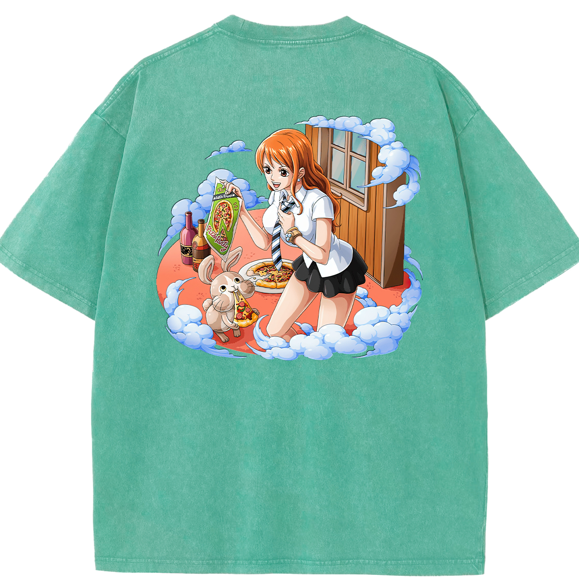 ワンピース ナミ ONE PIECE Nami 綿100% ヴィンテージ風 半袖Tシャツ（背面プリント）